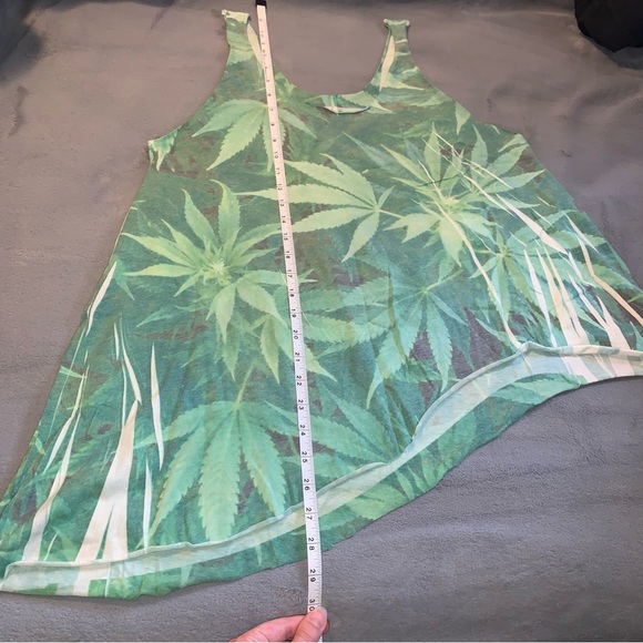 Local Celebrity Leaf Tank Top Asymmetrical Rasta - Picture 9 of 13